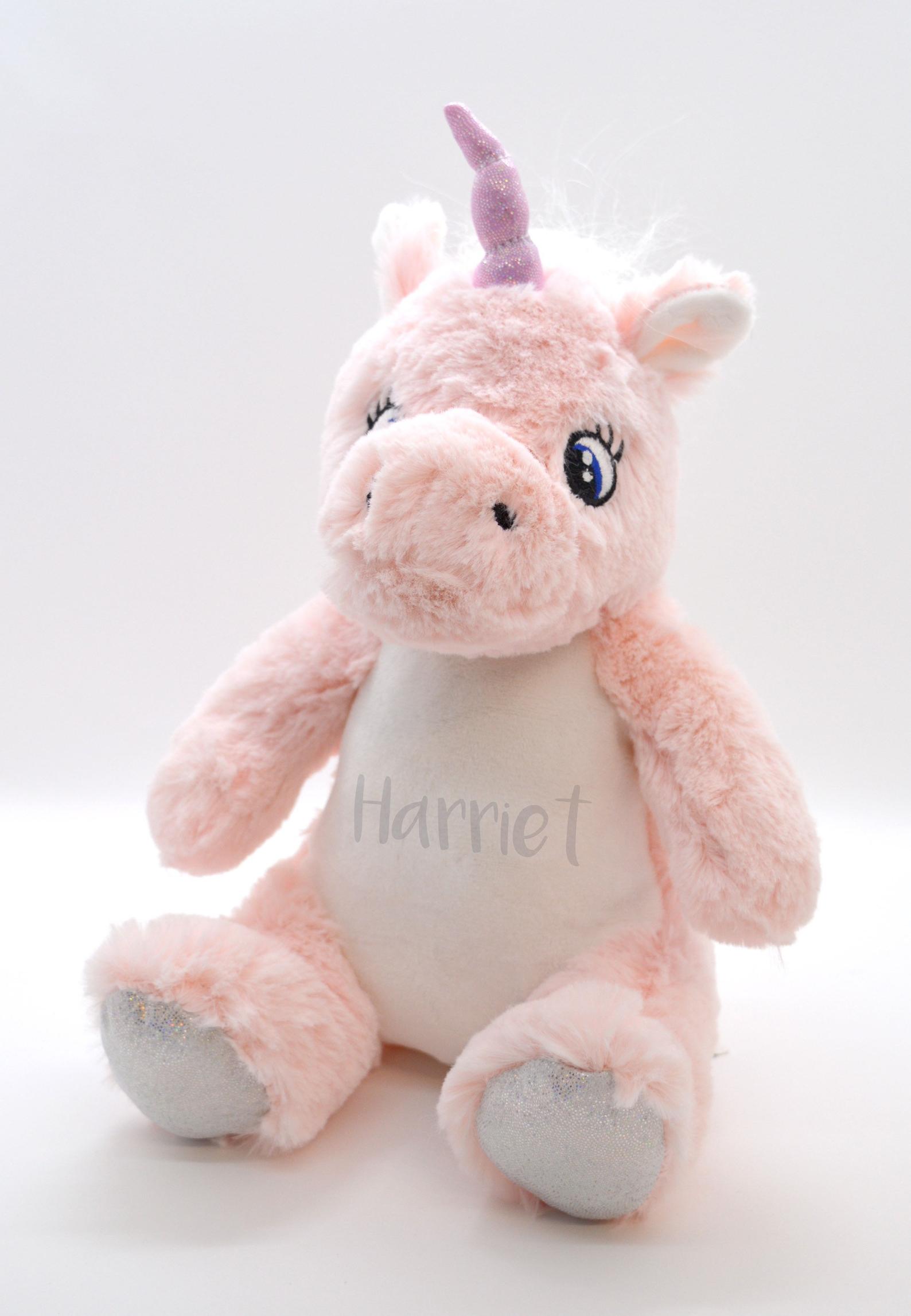 Personalised soft unicorn toy